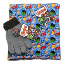 Guantes + Cuello Polar Avengers Vengadores Marvel Original