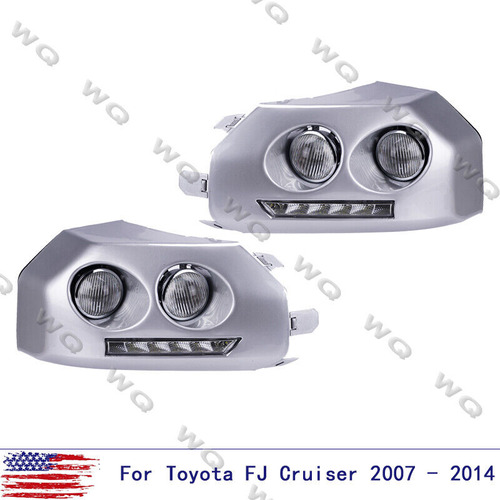 Fit 2007-2014 Toyota Fj Cruiser Chrome Led Bumper Fog Li Rrx Foto 3