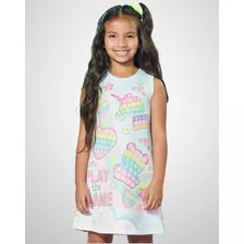 Vestido Infantil Menina Regata Pop It Blogueirinha Kukiê