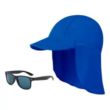 Chapéu Uv50+ Óculos Sol Proteção Infantil Praia Piscina Top