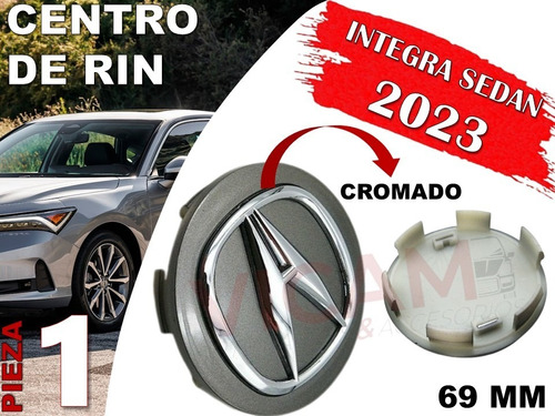 Centro De Rin Acura Integra Sedan 2023 69 Mm Gris Oscuro Foto 2