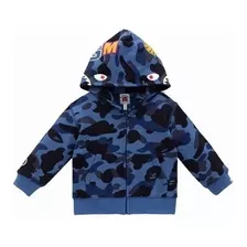 Niños Para Bape Shark Poliéster De Capucha Con Sudadera