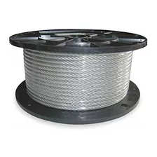 Cable, 1-16 En, L100ft, Wll100lb, 1x19, Acero.