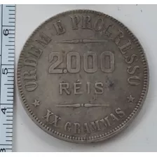 Moeda Da República Brasileira 2000 Réis De 1911 Em Prata 