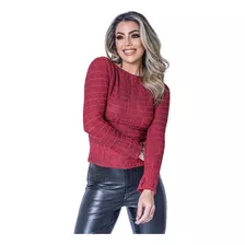 Blusa Frio Manga Longa Tricot Outono/inverno