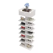 Zapatero Organizador Estante Zapatos 14 Pcs Hall Armario Color Blanco