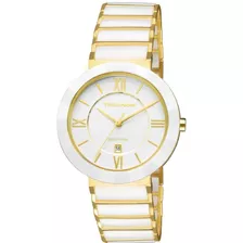 Relógio Feminino Cerâmica Safira Technos Elegance Dourado/p