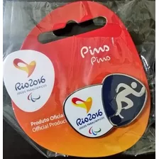 Raro Pin Oficial Pictograma Atletismo Paralimpiada Rio 2016