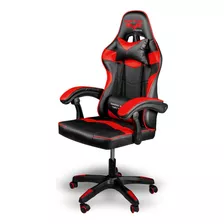 Silla De Escritorio Steelpro Rocket 2.0 Sin Reposapiés Gamer Ergonómica Negra Y Roja Con Tapizado De Cuero Sintético