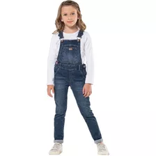 Jardineira Jeans Menina Mania Kids