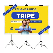 Telão Para Datashow Com Tripé Tela Para Retroprojetor Tripé