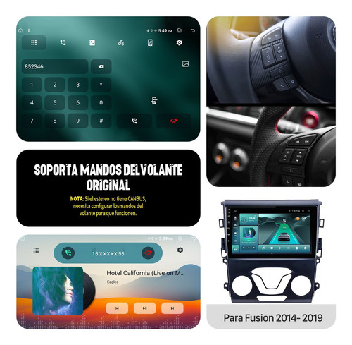 Radio Para Ford Fusion 2014-2019 Carplay Wireless Foto 5