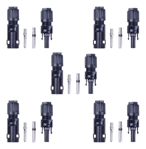 Set X5 Conectores Mc4 Paneles Solares Macho/hembra 1500v