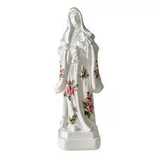 Imagem Santa Terezinha Menino Jesus 20cm Flor Rosa Católica