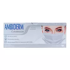 Cubrebocas Tricapa Adulto Ambiderm Original 50 Piezas