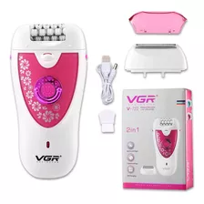 Depiladora Afeitadora Recargable Mujer Vgr V-722 Cuerpo 2en1 Color Rosa