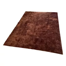 Tapete De Sala 1,50x2,50 Antiderrapante 150x250 Macio Promo Comprimento 150 Cm Cor Marrom-escuro Desenho Do Tecido Pelo Baixo Largura 250 Cm