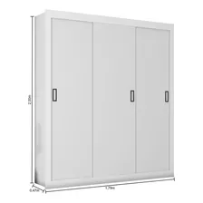 Guarda Roupa De Casal 3 Portas Araplac Porto - 200x178x47cm Cor Branco