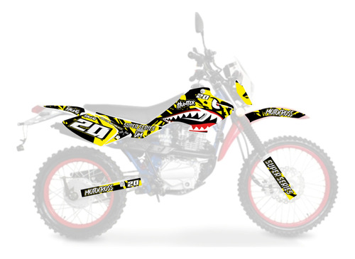 Kit De Graficos Stickers Para Dm125 Mandibula 20 Ss Yll Foto 3