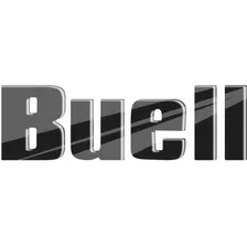 Logo Adesivo Resinado Buell Bicolor Cinza E Preto