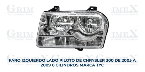 Faro Chrysler 300 6 Cil 2005-05-2006-07-2008-2009-09 Tyc Ore Foto 9