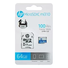 Memoria Hp Micro Sdxc 64gb, U1, Blue, + Adaptador