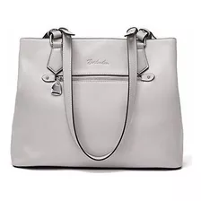 Bolsa Para Dama Gris Claro Tote Cuero Bostanten