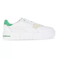 Zapatillas Puma Cali Court Match Mujer En Blanco Y Verde