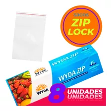 Saco Em Plástico Zip Lock Hermético 27x31cm Com 8 Unidades