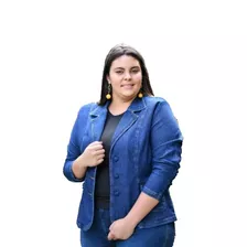 Blazer Jeans Feminino Plus Size Cambos 