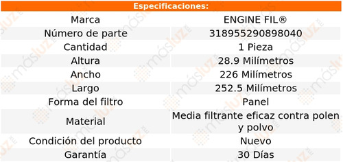 1- Filtro De Cabina Para Kia Optima 2016/2020 Engine Fil Foto 2