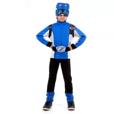Fantasia Power Rangers Azul Infantil