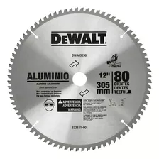 Disco De Corte 12'' Para Aluminio 80 Dientes Dewalt A03230 Color Plateado