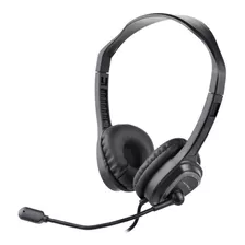 Auriculares Con Microfono Pc Headset Netmak Nm765 1,80mts Color Negro