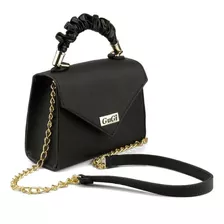 Bolsa Feminina Transversal Quadrada Com Alça De Mão Fashion Cor Preto