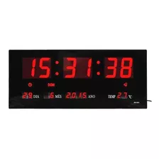 Relógio Parede Digital Led Com Data E Alarme 36cm
