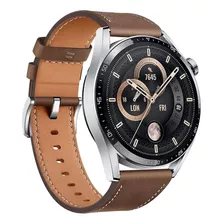 Smartwatch Huawei Gt3 46mm Marrom Couro Jpt-b19 Lacrado Orig Cor Da Pulseira Marrom (couro) Cor Da Caixa Prateado Cor Do Bisel Preto