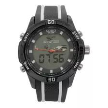 Reloj Pulsera Hombre Analógico Y Digital Malla Goma Ch421