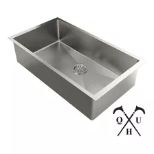 Pia De Aço Inox C/ Valvula E Escorredor Umido 80x40 Promo Cor Inox Escovado