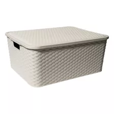 Caja Organizadora Simil Rattan Grande Xl Pack Por 10 U