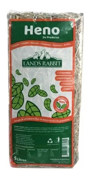 Alimento Heno De Pardera Land's Rabbit Pack X 10 U X 1 Kg