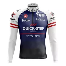 Blusa Ciclismo Masculino Camista Manga Longa Quick Step