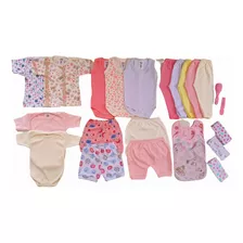 Kit 24 Pçs Maternidade Luxo Roupa De Bebê Menina E Menino