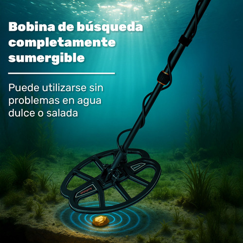 Detector Metales 5m Sumergible 4 Modos Recargable Luz Led Audiotek