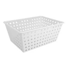 Caja Canasta Organizadora Maxi De Plástico Sin Tapa - Blanco