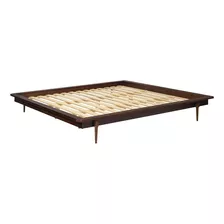 Walker Edison Mid Century Modern Solid Wood Platform Bed Hea