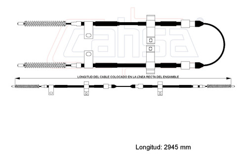 Cable Freno Trasero Para Volkswagen Pointer 2007 1.8l Cahsa Foto 2