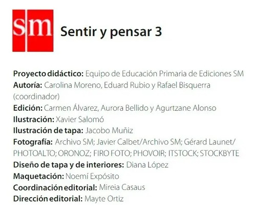 Sentir Y Pensar 3. Educación Emocional — imagen 2
