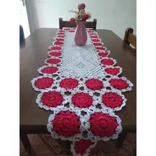 Caminho De Mesa Em Crochê Artesanal Linda Ju Enxovais 