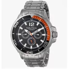 Relogio Nautica N22617g Masculino Multifuncional Aço Inox